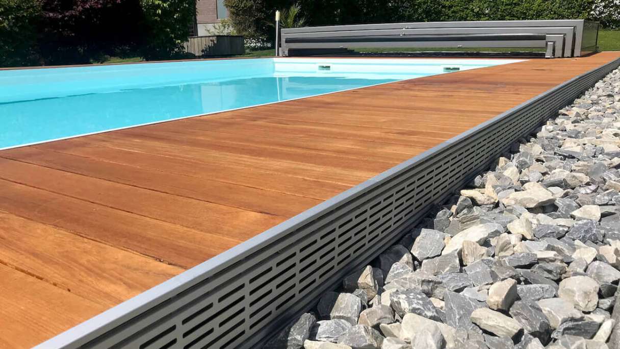 planeo Terrassen Lüftungsgitter - Ventilationsprofil 1200x150x20mm