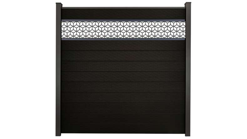 planeo Gardence Strong - BPC-Steckzaun Cube Schwarz co-ex 180 x 180 cm
