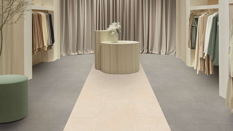 Gerflor Klick Vinyl Rigid - Creation 40 Clic Acoustic Backyard Light Beige | Trittschalldämmung integr. (61321712)