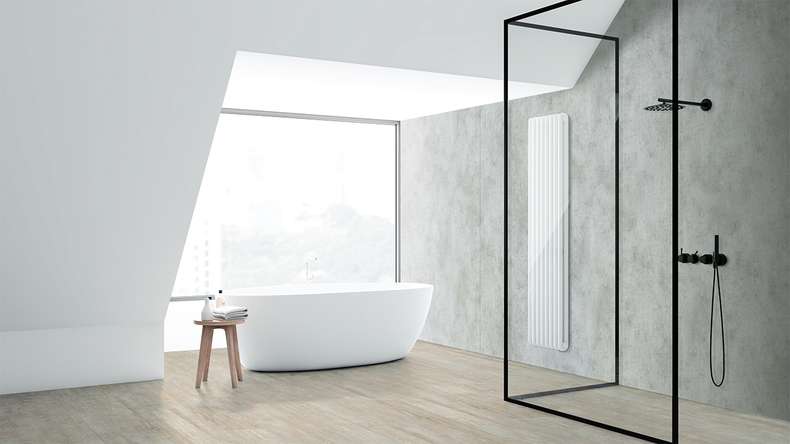 planeo StrongWall - Wandverkleidung Kunststoff XL Wash Cement 260 x 90 cm