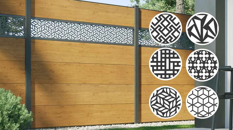 planeo Gardence - Designeinsatz 1800 x 300 x 1.5 mm Anthrazit