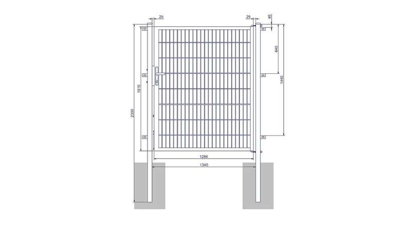 planeo Universaltor medium 1-flg. Anthrazit H 1600 x B 1340 mm inkl. Torpfosten