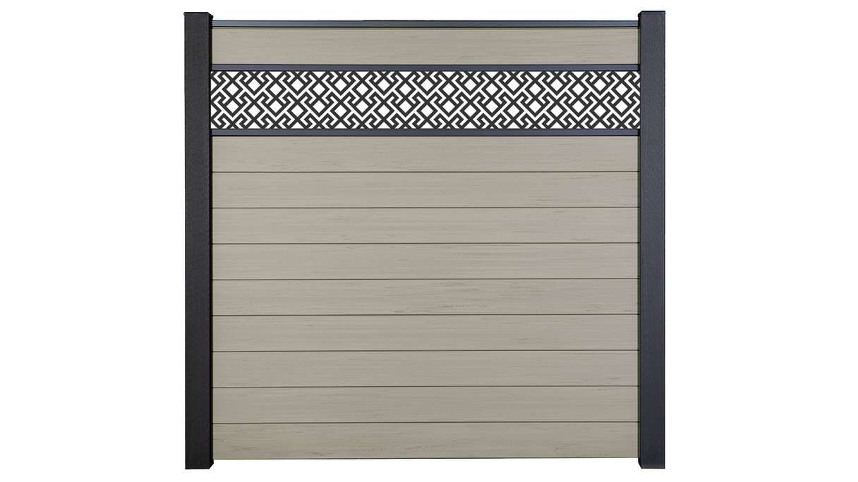 planeo Gardence Strong - BPC-Steckzaun Abstract Bi-Color Sand 180 x 180 cm