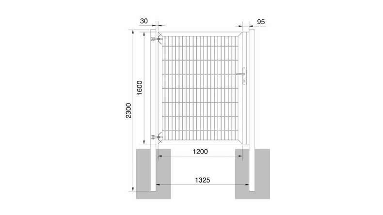 planeo Universaltor schwer 1-flg. Moosgrün H 1600 x B 1325 mm inkl. Torpfosten