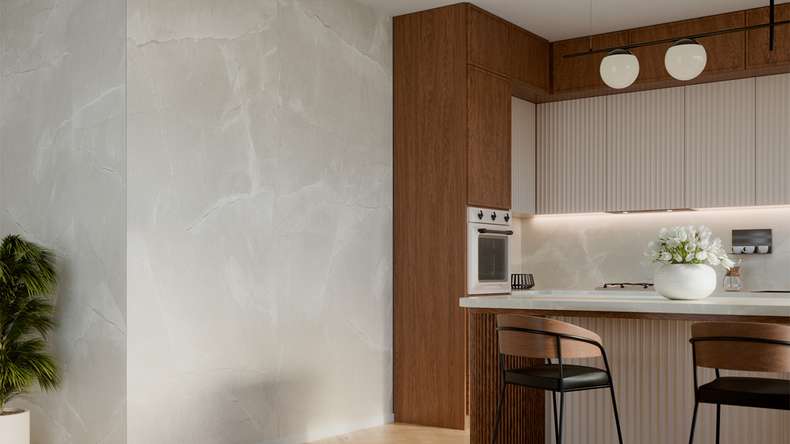 planeo Wandverkleidung SPC - CeraRock Tile Light Grey Marble 120 x 60 cm