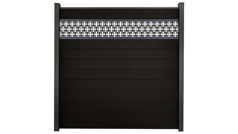 planeo Gardence Strong - BPC-Steckzaun Oriental Schwarz co-ex 180 x 180 cm