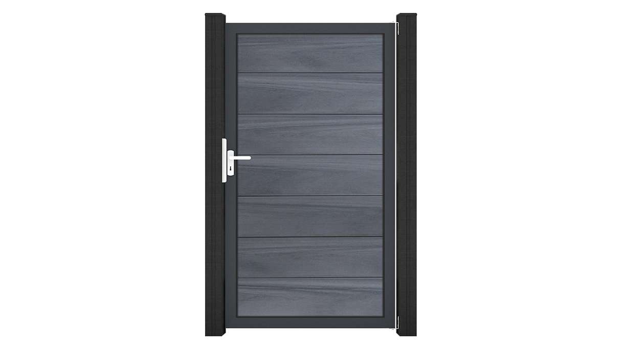 planeo Gardence Strong XL - BPC-Universaltor Steingrau co-ex mit Anthrazit-Alurahmen 100 x 180 x 4 cm