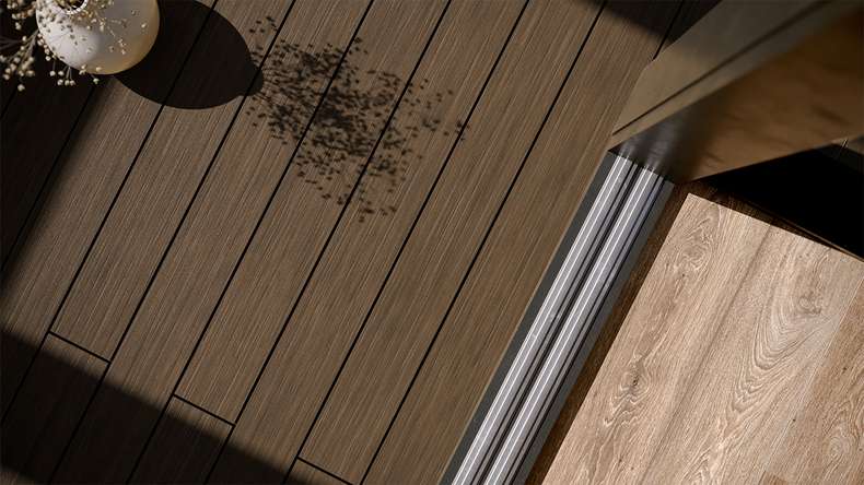 planeo AntikWood WPC-Terrasse Komplett-Set Massivdiele - Braun antik gealtert