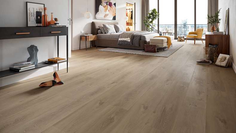 planeo Rigid Klick Vinyl - HOMEtec Pro 50 IXPE Desert Drift Oak | Trittschalldämmung integr. (RP-E50-6)
