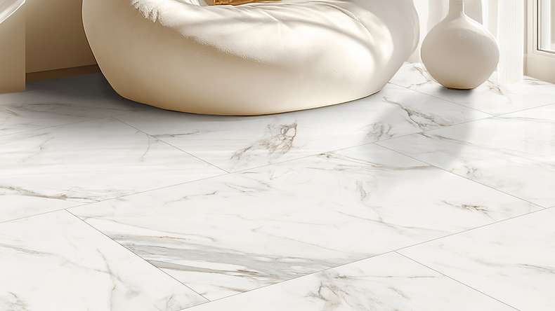 Gerflor Klick Vinyl Rigid - Creation 55 Clic Acoustic White Marble | Trittschalldämmung integr. (61261743)