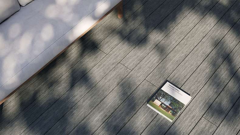 planeo AntikWood WPC Terrassendiele Massiv - Steingrau 4.2m antik gealtert