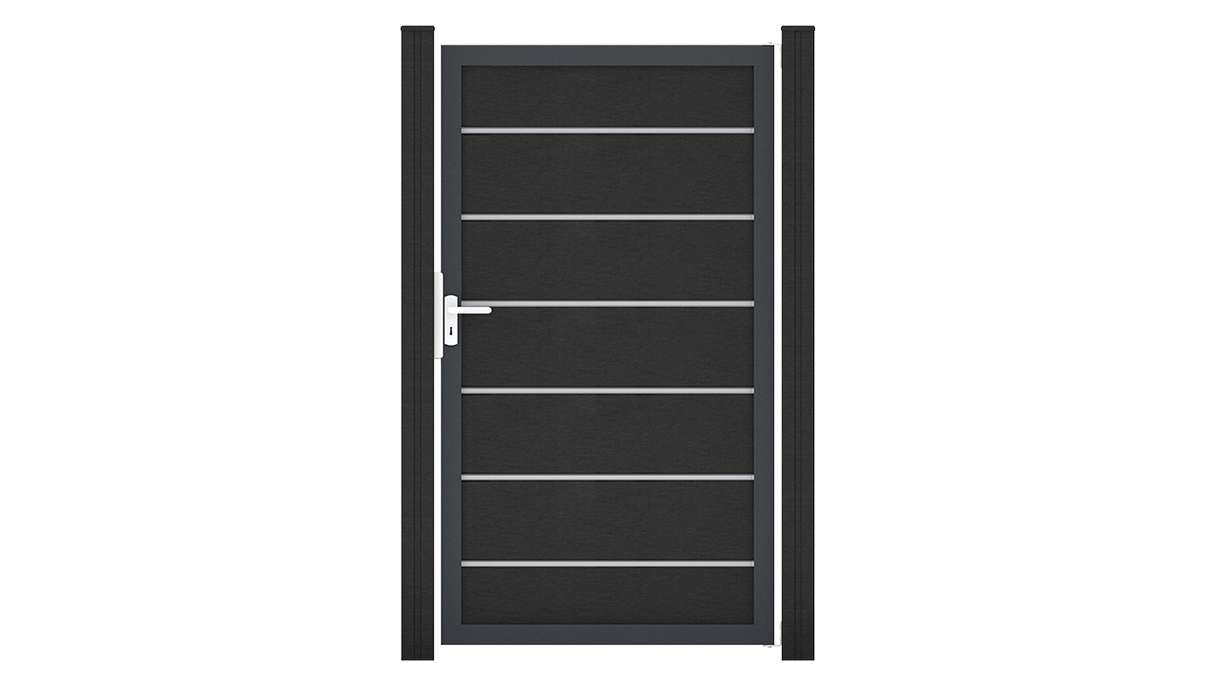 planeo Gardence Deluxe - BPC-Universaltor Anthrazitgrau mit Anthrazit-Alurahmen 100 x 180 x 4 cm