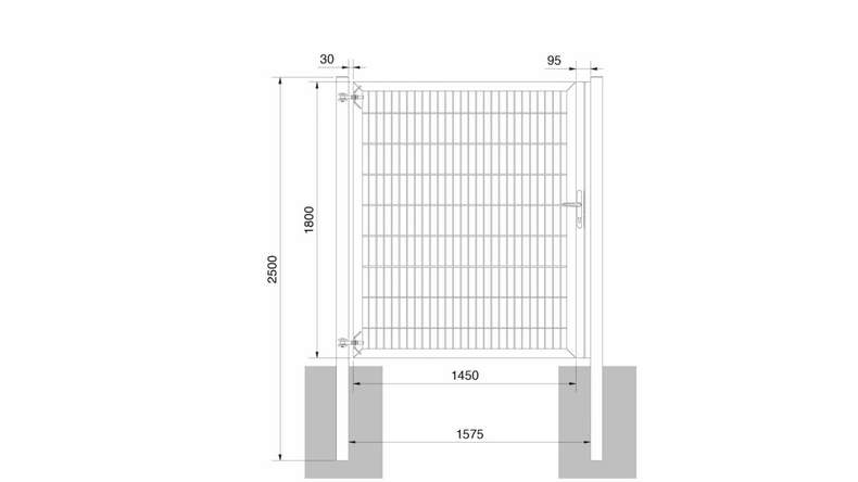 planeo Universaltor schwer 1-flg. Moosgrün H 1800 x B 1575 mm inkl. Torpfosten