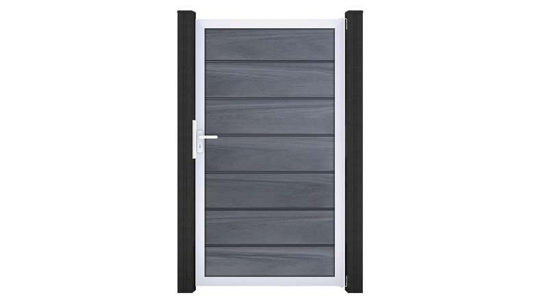 planeo Gardence Deluxe - BPC-Universaltor Steingrau co-ex mit Silber-Alurahmen 100 x 180 x 4 cm