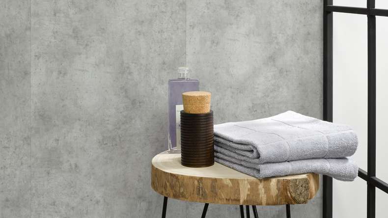 Wandverkleidung Kunststoff - planeo StrongWall XL - Grey Cement 90 x 260cm