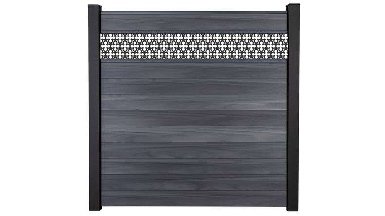 planeo Gardence Strong - BPC-Steckzaun Oriental Steingrau co-ex 180 x 180 cm
