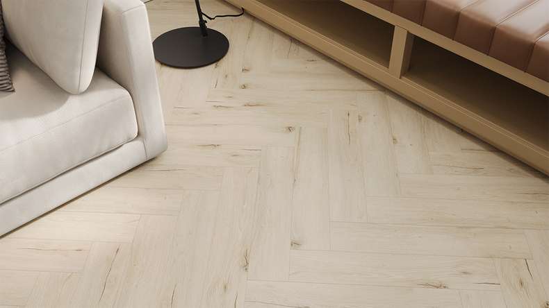 planeo Rigid Klick Vinyl - Light Oak Fischgrät | Trittschalldämmung integr. (DF-KH-251-055)