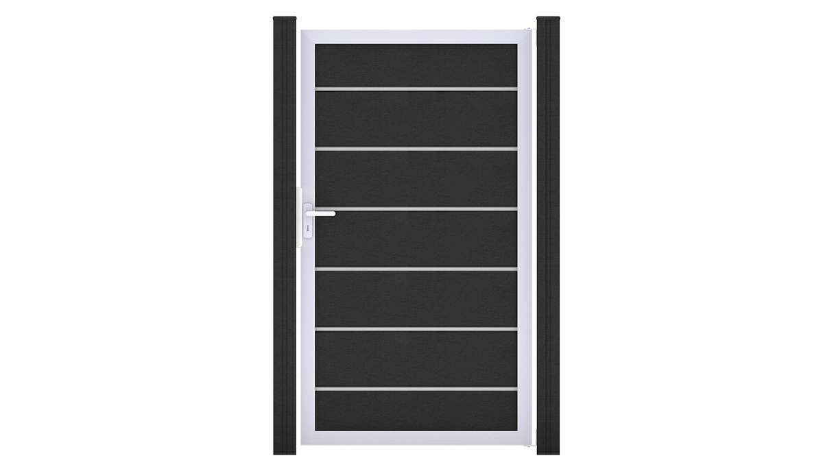 planeo Gardence Deluxe - BPC-Universaltor Anthrazitgrau mit Silber-Alurahmen 100 x 180 x 4 cm