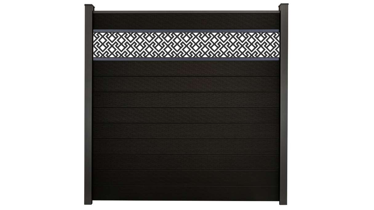 planeo Gardence Strong - BPC-Steckzaun Abstract Schwarz co-ex 180 x 180 cm