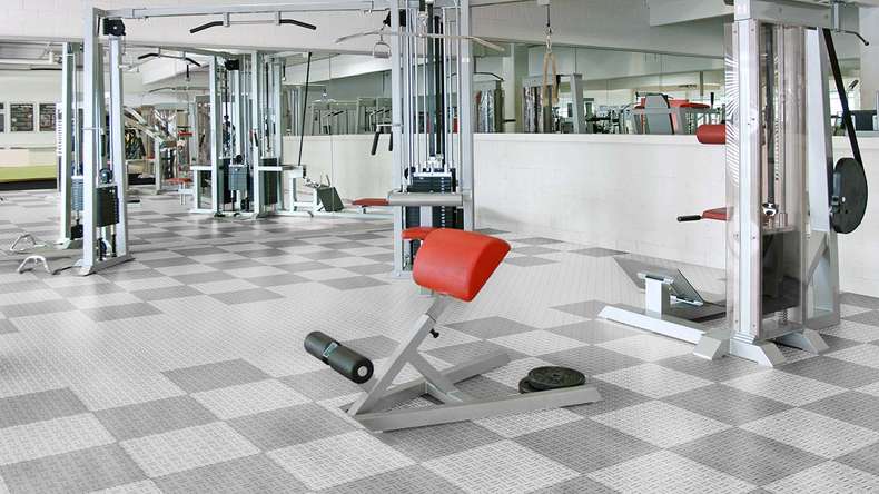planeo Klickfliese Grip - Weiß-Alu