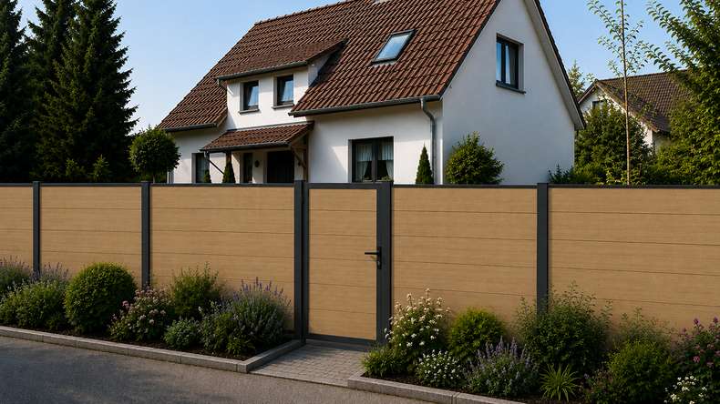 planeo INFINITY XL-Board - WPC CoEx Steckzaun Sand 176 x 183 cm