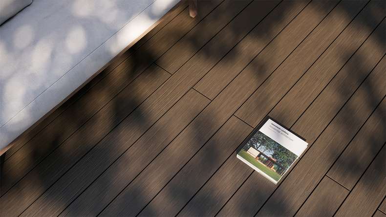 planeo AntikWood WPC-Terrasse Komplett-Set Massivdiele - Braun antik gealtert