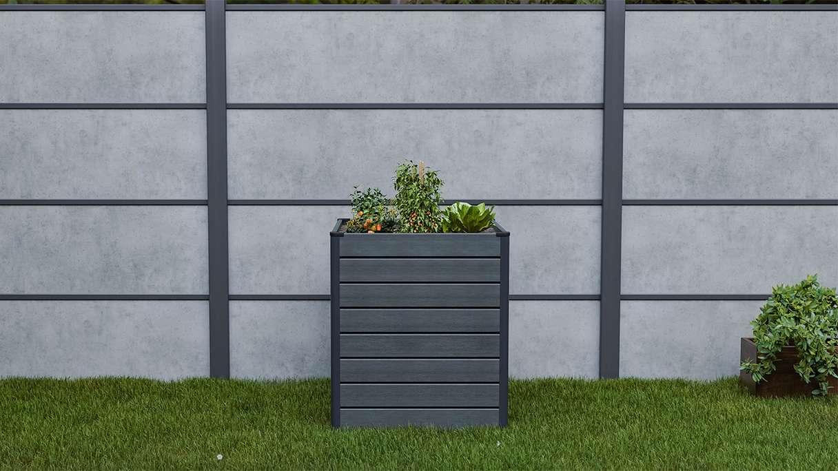 planeo BPC-Rhombus Hochbeet Cube - Steingrau co-ex. 70 x 70 x 79 cm