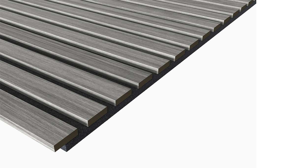 planeo Akustikpaneele - Eiche Grau - 2400 x 525 x 18mm (PU-A-006)