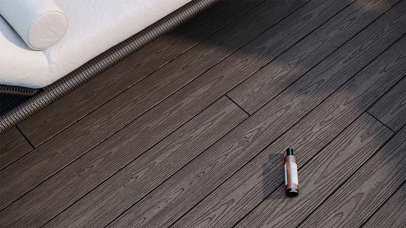 planeo CoEXWood WPC-Terrasse Komplett-Set Massivdiele - Hellbraun/Dunkelbraun strukturiert