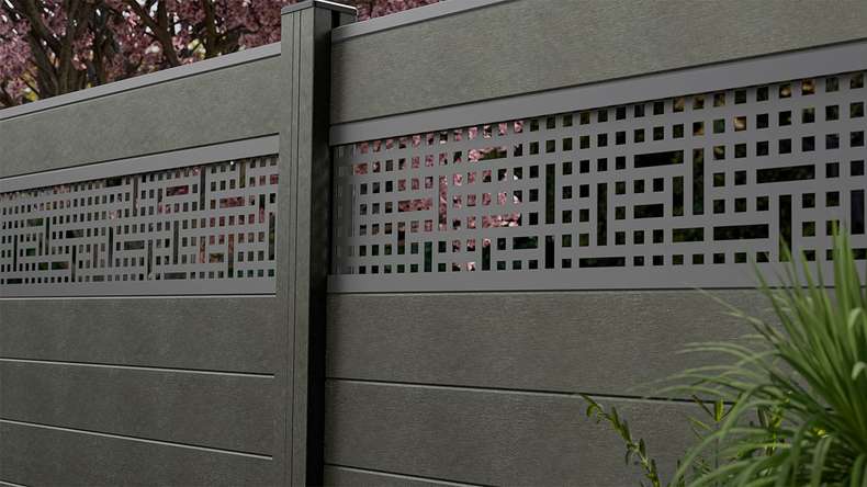 planeo Gardence Strong - BPC-Steckzaun Mesh Anthrazitgrau 180 x 180 cm