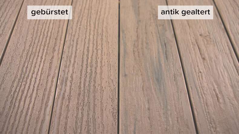 planeo TitanWood - Massivdiele sand-braun antik gealtert/gebürstet 4m | 5m