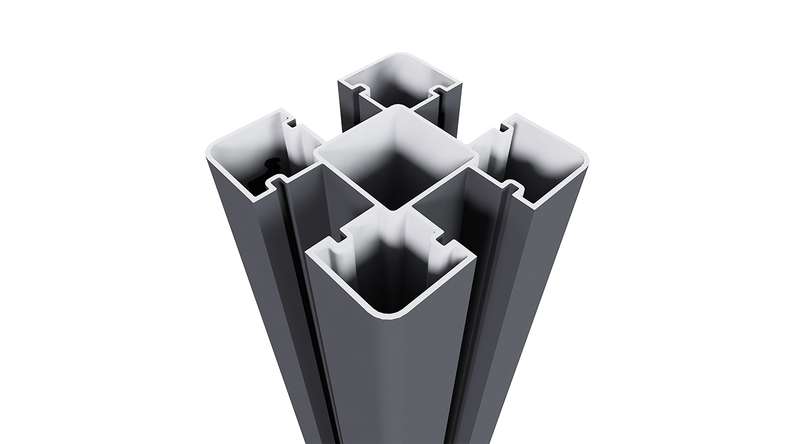 planeo Aluminium Pfosten zum Aufdübeln - Anthrazit 8 x 8 x 190 cm inkl. Pfostenkappe