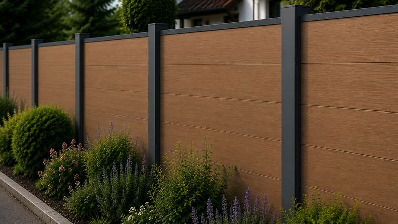 planeo INFINITY XL-Board - WPC CoEx Steckzaun Burma Teak 176 x 183 cm