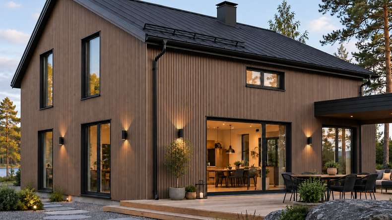 planeo NOVA - WPC CoEx Rhombusleiste Fassadenverkleidung Teak 2.90 m