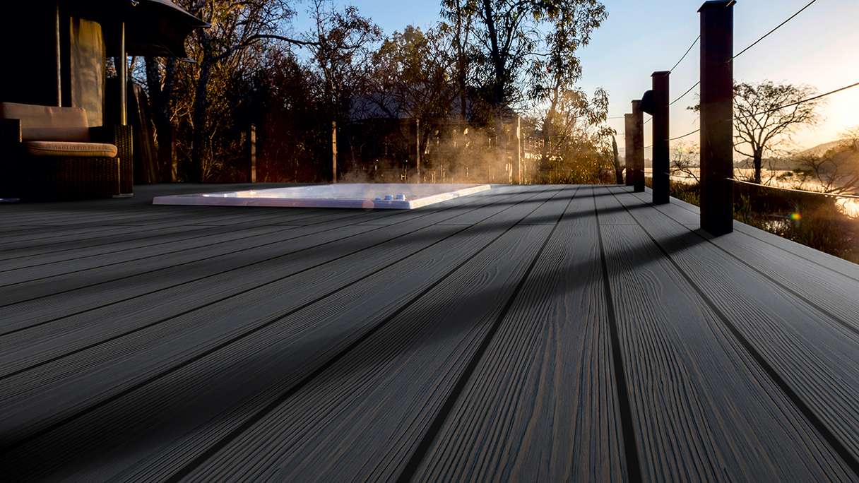 planeo Authentic Wood - BPC Terrassendiele Massiv - Carbonised Osage strukturiert