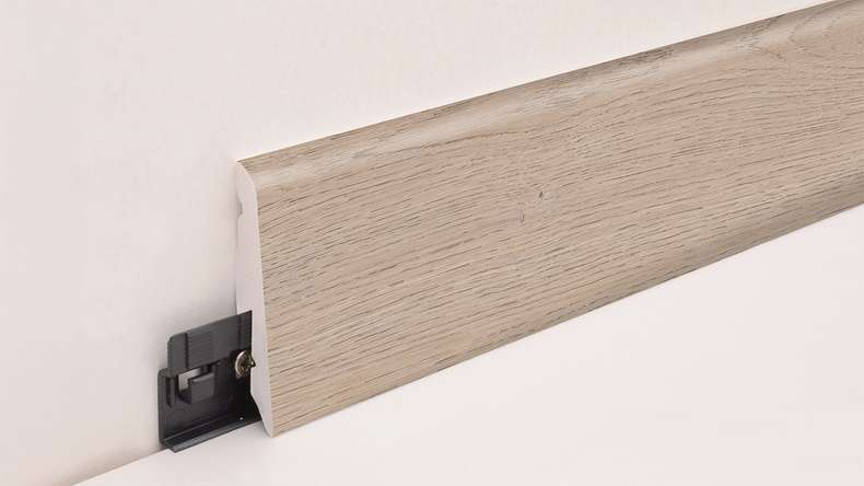 planeo Sockelleiste SolutionX 2in1 - 2400 x 14 x 58 mm Eiche Creme (SL0097)