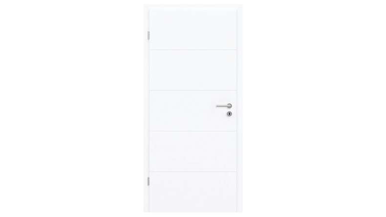 planeo Design-Innentür PUREA Vivo 5 Weißlack 9003 Designkante | lackiert - 1985 x 610|735|860|985 mm
