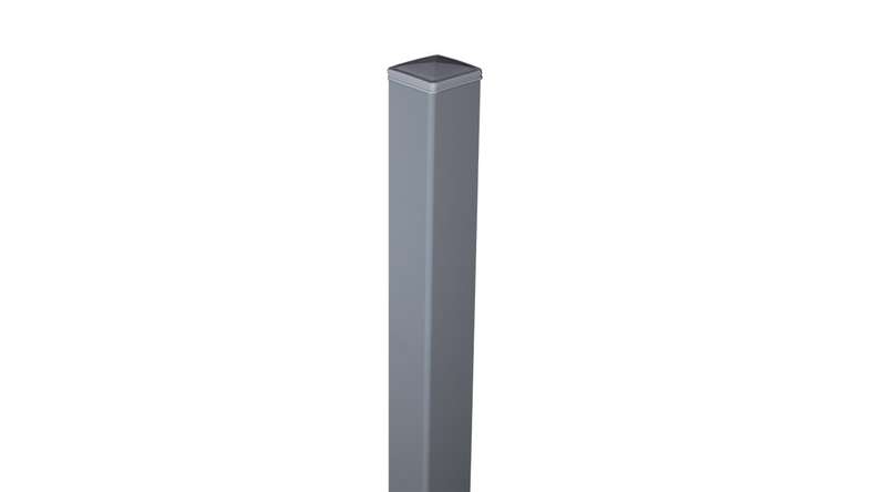 planeo Gardence Guard - Alupfosten zum Einbetonieren Silbergrau 6x6x150cm inkl. Kappe
