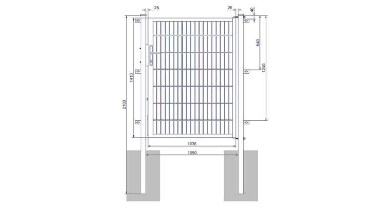 planeo Universaltor medium 1-flg. Moosgrün H 1400 x B 1090 mm inkl. Torpfosten