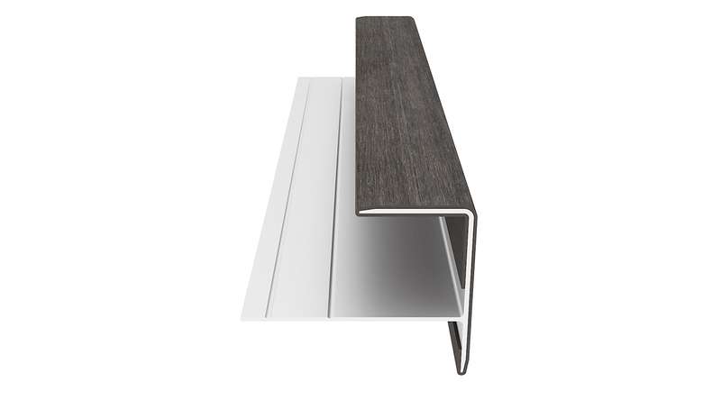 planeo LINEA - Alu CoEx Endprofil Dunkelgrau 3000 x 74 x 61 mm