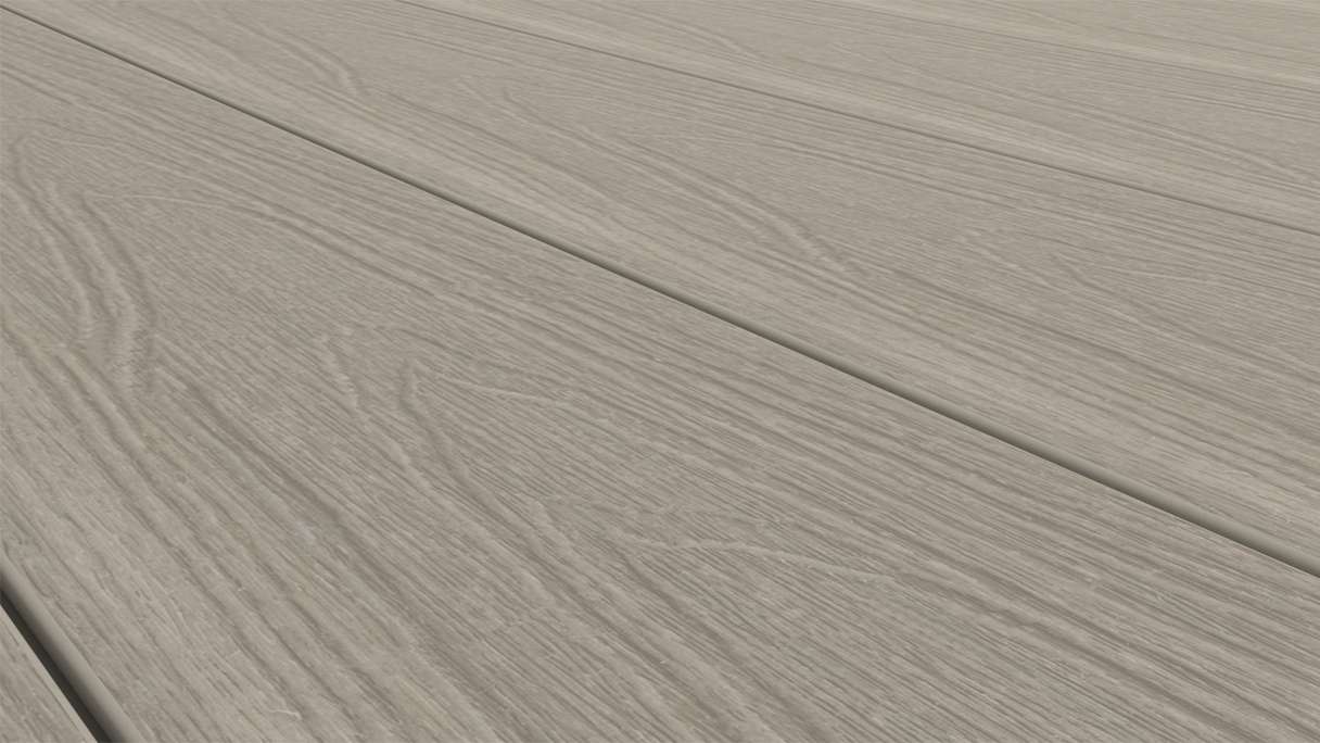 planeo MAXLine Nature - 3m WPC CoEx ummantelte XL Terrassendiele Verbundprofil leicht - Hellgrau strukturiert/glatt gebürstet
