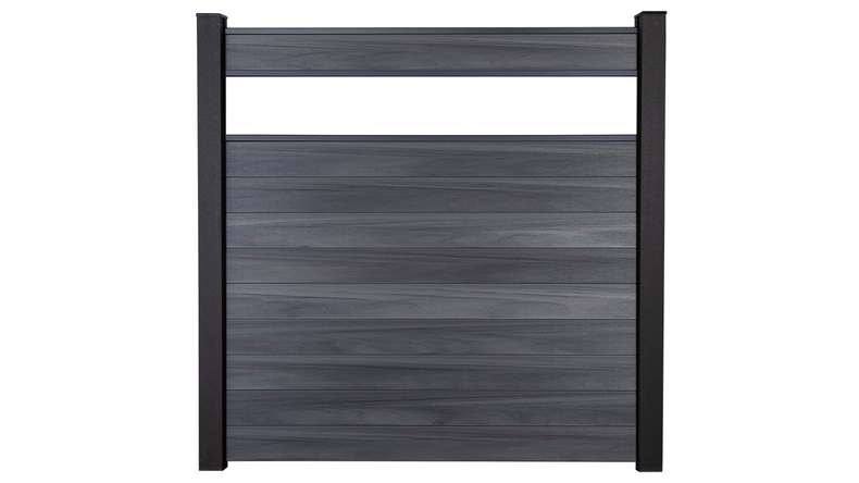 planeo Gardence Strong - BPC-Steckzaun Glas Satiniert Steingrau co-ex 180 x 180 cm