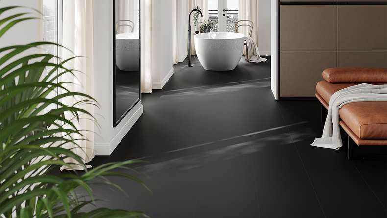 planeo Rigid Klick Vinyl - Stone Schwarz Matt | Trittschalldämmung integr. (100P190MT)