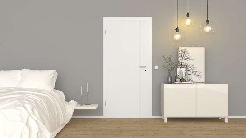 planeo Design-Innentür PUREA Vivo 6 Weißlack 9003 Designkante | lackiert - 1985 x 610|735|860|985 mm