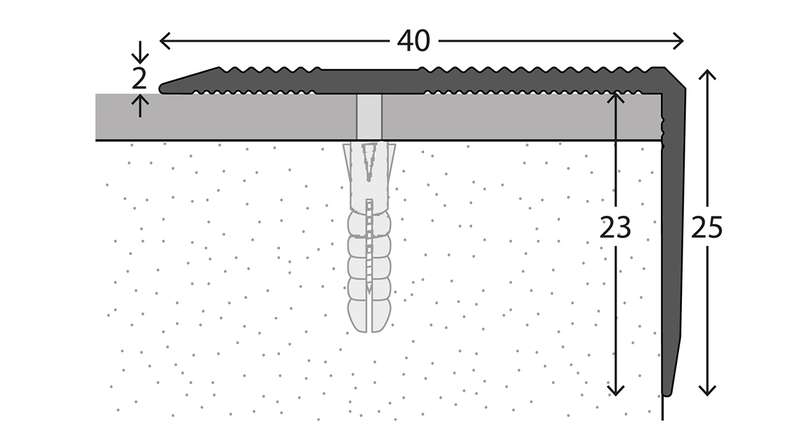 planeo Treppenkantenprofil 392 Silber 250 cm