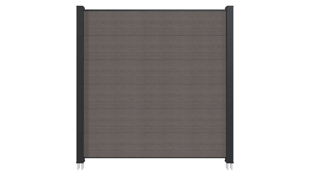 planeo INFINITY XL-Board - WPC CoEx Steckzaun Dunkelgrau 176 x 183 cm