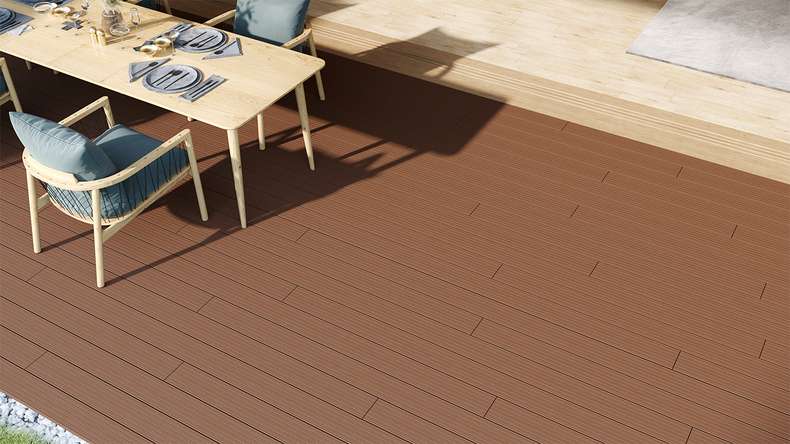 planeo LineWood WPC Terrassendiele Massiv - Hellbraun gerillt/genutet