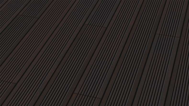 planeo Holzterrasse Massivdiele Bambus Dunkel glatt/grob genutet - 1850 x 137 x 20 mm