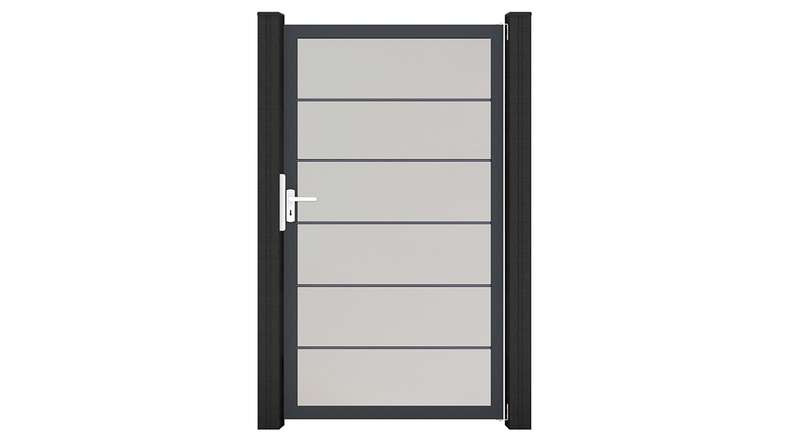 planeo Gardence Simply Premium - PVC-Universaltor Weiss mit Alu-Rahmen in Anthrazit | DB703 100 x 180 cm