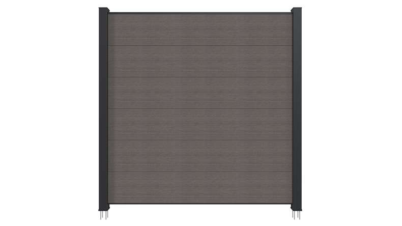 planeo INFINITY XL-Board - WPC CoEx Steckzaun Dunkelgrau 176 x 183 cm